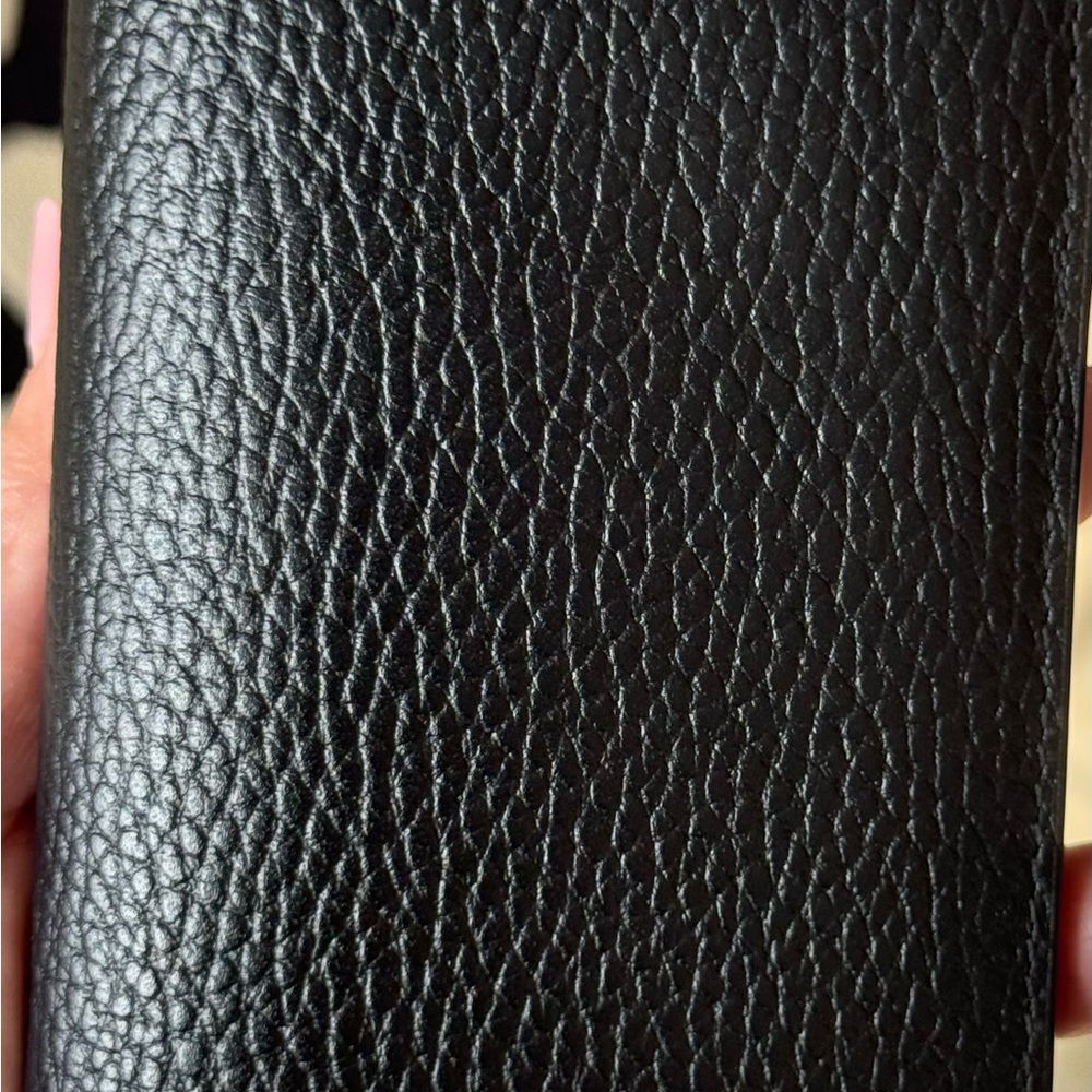 NEW Gucci Men’s Long Bifold Black Leather Wallet GG Logo Blue interior - Picture 9 of 16